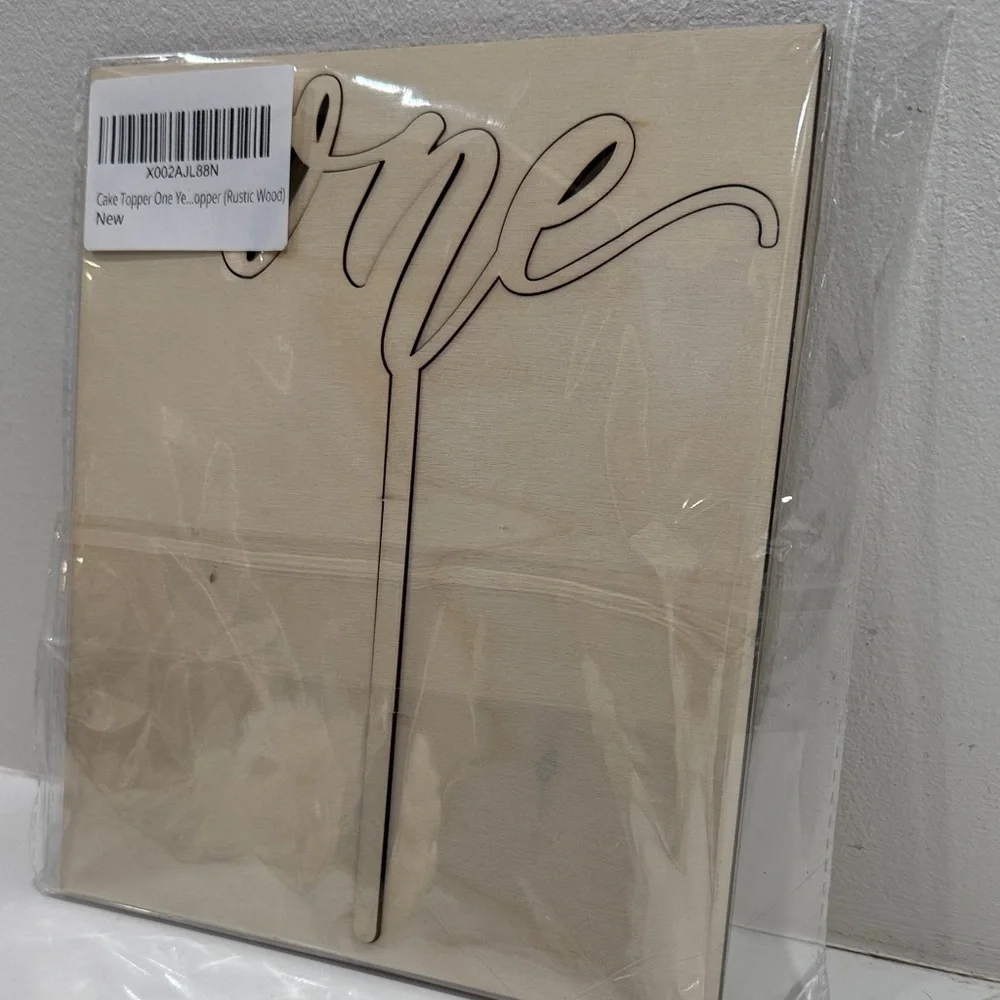 Wooden Cake Topper with 'One' Design